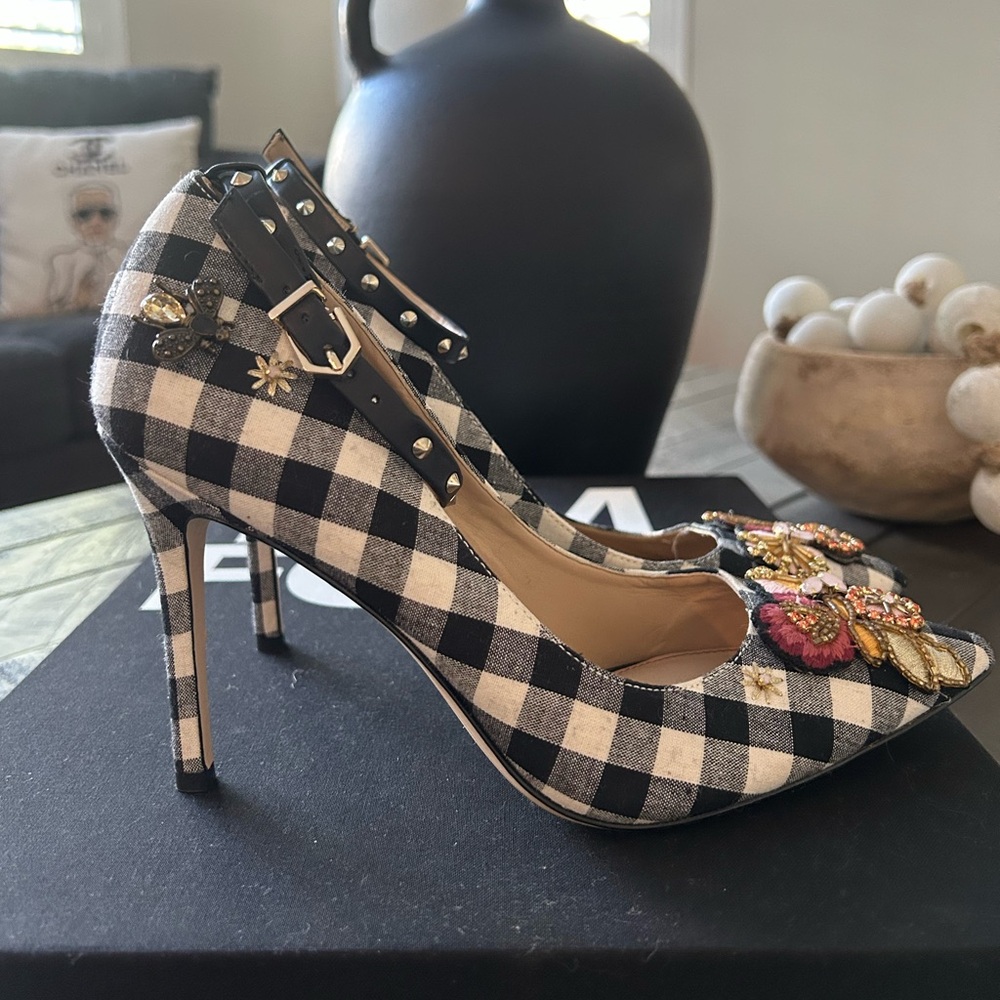 Sam Edelman hermione 3 Black and White Checkered Heels - Picture 16 of 16
